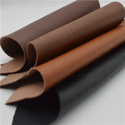 Кожа ПУ давления темно-коричневого цвета высокотемпературная синтетическая для ботинок тапочек